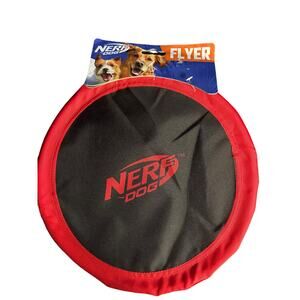 Nerf Dog Flyer Frisbee Red & Black   11"  Flexible Dog Toy  NEW!!!
